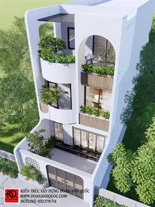 Thiết kế nhà phố vòm cong 3 tầng tại Phan Thiết - Bình Thuận